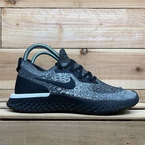 Nike Epic React Flyknit, Womens 8, Oreo Black Grey & White